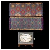 19th C Mosaic Plaque and Table Linens