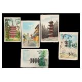 Japanese Woodblock Prints of Temples (5)