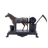 Bronze Figural Horse Desktop Inkwell