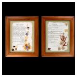 W. B. Yeats Poems Framed w/ Pressed Flowers