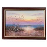 Sunset Seascape Oil on Canvas by Robertson