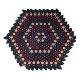 19th C Penny Rug w/ Ticking Backer