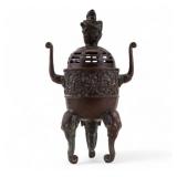 Chinese Bronze Dragon & Elephant Tripod Censer