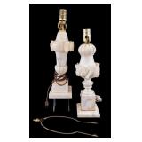 Italian Carved Alabaster Lamps (2)