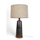 MCM Ceramic Lamp With Woven Shade