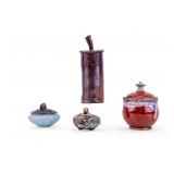 Small Lidded Art Pottery Vessels (4)