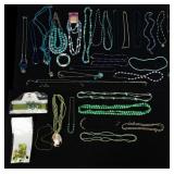 Blue & Green Bead Necklace Collection