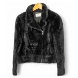 Sandro Paris Black Faux Fur Jacket Size 2