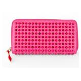 Christian Louboutin Pink Studded Zip Wallet