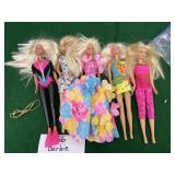 5 Barbies marked 1966 on the backs