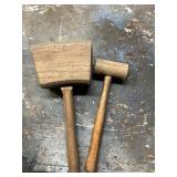 Wooden raw hide mallets