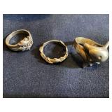 (3)Dolphin ring marked 925