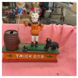 Cast iron trick dog mechanical bank