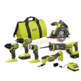 RYOBI ONE+ 18V Cordless 6-Tool Combo Kit with 1.5