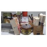 Miscellaneous household items table top lot