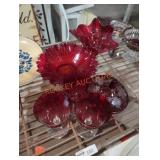 Vintage Red Glassware Lot