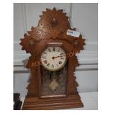 Carved Wood Mantle Clock