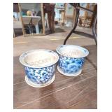 Blue/White Floral Gardening Pots