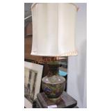 Vintage brass champleve style table lamp