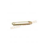 Gold Safety Pin with Decorative Edge 12k