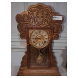 Carved Wood Mantle Clock