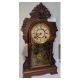 Ansonia Clock Co Carved Wood Mantle Clock