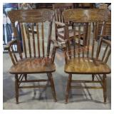 Pair of wooden dining room chairs