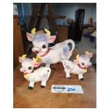 Elsie the Purple Cow Cream Pitcher & S+P Shakers