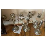 Silver plate, antique candelabras