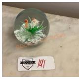 Vintage paperweight with fish