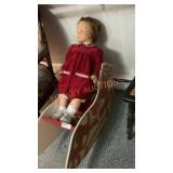 Vintage doll and rocking horse