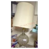 Vintage Table Lamp with Glass Base