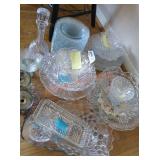 Vintage clear glassware and Crystal lot