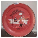 Vintage Stoyke Red Tin Serving Tray