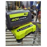 Ryobi 40v 6 ah battery and charger