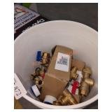 Bucket of Tankless Water Heater Valves