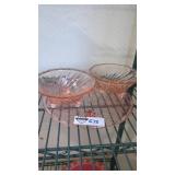 Vintage pink depression glass lot