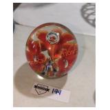 Murano Orange Flower Art Glass Paperweight