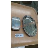 Silver plated dish and brush