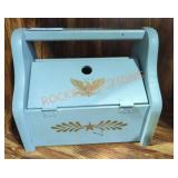 Blue Wood Vintage Carry Box