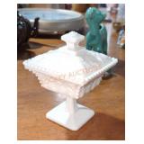 Westmoreland Beaded Grape Milk Glass Dish