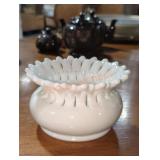 Westmoreland Lattice Milk Glass Vase