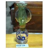 Vintage Peacock Clear Japanese Oil Lamp