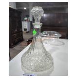 Vintage Crystal Diamond Cut Decanter Bottle