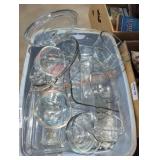 Clear Pyrex Dishes Tote Lot