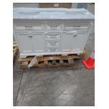 White Vanity w/ Top (Has Damage) 60" x 35" x 22"