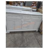 White Double Vanity w/ Top (Has Damage)