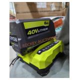 Ryobi 40v 6 ah battery and charger