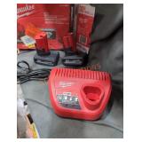 2 Milwaukee M12 5 ah batteries and charger