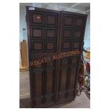 Metal Faux Wood Wardrobe